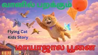 பறக்கும் பூனைக்குட்டியின் மாயாஜாலப் பயணம் | Flying Cat Adventure for Kids 🐱🎈