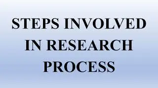 STEPS INVOLVED IN RESEARCH PROCESS
