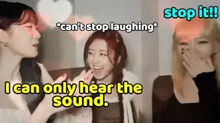Yunjin can't stop laughing because of what Kazuha said about Chaewon.