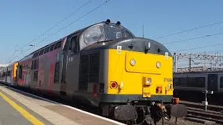 5Q42 Crewe T.M.D to Crewe south yard ROG class 37 884 Cepheus depart Crewe platform 12 with tones