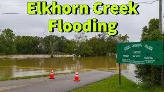 Aerial drone video of the Ekhorn Creek Flooding in central Kentucky (4K)