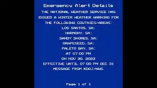 GTA V Winter Weather Warning