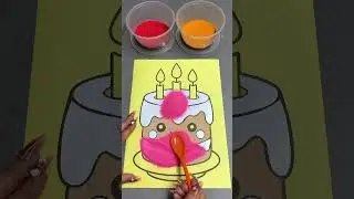 Sand painting colorful cake #colorful  #love  #cute  #sandart  #sandpainting  #sand  #cake