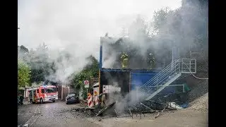Esslingen: Baucontainer brennt vollst&auml;ndig aus