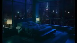 Rainy Night Bedroom Ambience 🌧️🌃 | Cozy City View for Deep Sleep, Relax & Study