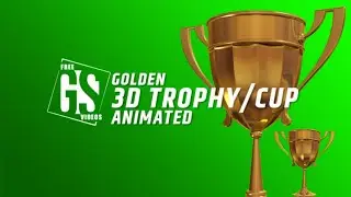 3D animated Trophy/Cup | Full HD Green screen | Royalty free footage.
