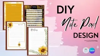 DIY NOTE PAD DESIGN IN CANVA | BASIC NOTE PAD DESIGN | FREE CANVA MADE