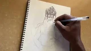 Brahma Dev Drawing (pen) | ब्रह्म देव Drawing