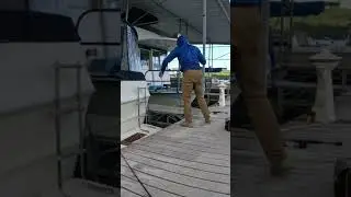 How to dock flip a catfish with 6 lb crappie max line😂 #catfish