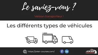 Les diff&eacute;rents types de v&eacute;hicules 🚛