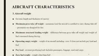 Aircraft Characteristics
