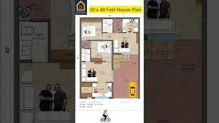 30 by 40 Feet House Plan || 1Bhk House Plan for Rent Purpose || #shorts