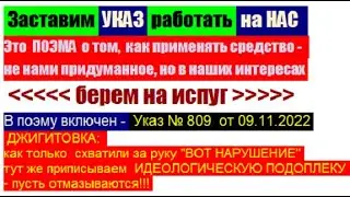 Заставим УКАЗ № 809 работать на НАС!