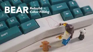 BEAR 65 Ergo Rebuild & Color Filling | DSA Vilebloom Keycaps, Holy Panda Switches