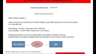 InterviewDot com Job Portal What is JAXB Interview Questions