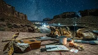 Watching Trains Roll Through the Valley Below | Quiet Rail Yard Ambience (8 Hours)