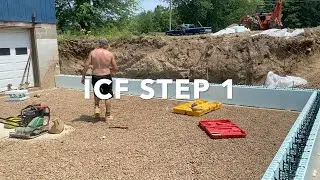 Building ICF foundation for an addition Step 1