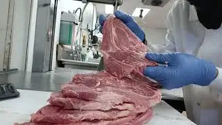 como cortar chuleta de Cerdo 🐷profeccionar (menol-RD) carnicerias #centro y #punta
