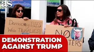 TRUMP state visit SPARKS LARGE DEMONSTRATION outside Windsor Castle