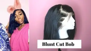 Watch Me Transform : Blunt Cut Dark Blue Bob ft Klaiyi Hair