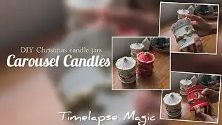 DIY Christmas Carousel Candle Jar 🎄| Hand-painted + Glitter | Pure Soy Wax Candle 