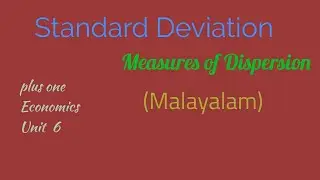 Standard Deviation| measures of Dispersion |unit 6|plus one economics