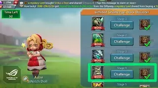 Limited Challenge: Dark Disaster Stage 4 Challenge - Lords Mobile | Astre Witch Doll