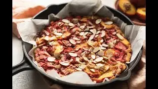 Keto Peach Cobbler with Strawberries & Rhubarb {Summer Fruit Cobbler!}