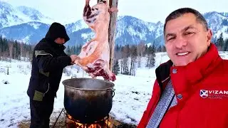 Друг пригласил на шашлыки! Семейный отдых в горах Архыза. Шурпа в казане. Шашлык. Архыз.