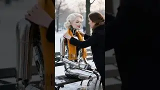AI Learns How Humans Show Kindness 🧣🧡 | Touching AI Moment #retrofuturism #velvetai #aiart #shorts
