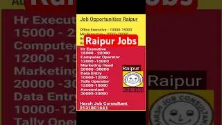 Raipur Jobs Opportunity Private Jobs Tally Computer Operator Mis Executive Accountant Marketing