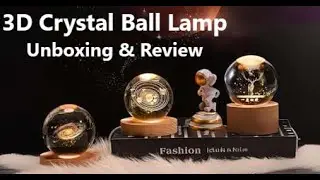 3D Crystal Night Lamp Unboxing 🔥 | Best Lamp For Gift | Wooden Base Night Light 3D Crystal Ball