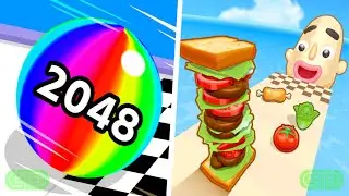 Ball run 2048 New Big Update vs Sandwich Runner - All Levels&nbsp;🥵🥵🥵