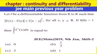 continuity differentiability jee main 2019 9 january shift 2 by rs sir
