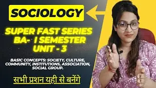 BA 1 semester unit 3 sociology,Society, Culture, Community, Institutions, Association, Social Group.