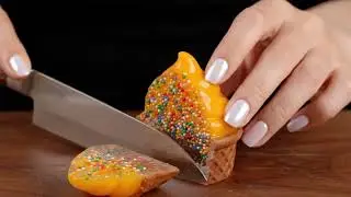 AI Immersive ASMR: Glass Cutting🍬Crystal Dessert Slicing, 🌙Lulling You into Sweet Dreams😴