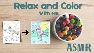 ASMR Crayon Coloring: Unboxing + Flamingo Art in Real Time