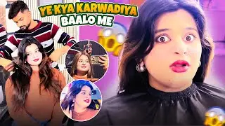 YE BAALON MEIN KYA KARWA DIYA??😳😳😳 #newvlog #hairtransformation 