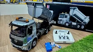 Unboxing rc truck 1 jutaan rc dump truck E 590  mercedes benz arocs scale 1:20 full propo