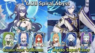 C1 Laumer Super CritBloom и C0 Ayato SuperTaser - Genshin Impact 6.0-6.1 Spiral Abyss Full Clear