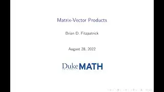 Matrix-Vector Products