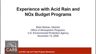 Acid Rain - U.S. Cap and Trade