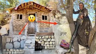 A nomadic woman's magical hut: Beginning the construction of a legendary wall against winter mud🤔😳
