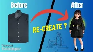 RE-DESIGN Your Old Clothes Into This Cute Kid&rsquo;s Dress👗 | DIY Stitching IDEAS 💡