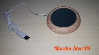 USB Wood Grain Cup Warmer Heat Beverage Mug Kantor Teh Pemanas