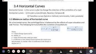 2.5 Minimum Radius of Horizontal Curve