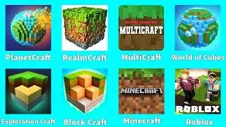 Minecraft, Roblox,PlanetCraft,RealmCraft,MultiCraft,World of Cubes,Exploration Craft,Block Craft 3D