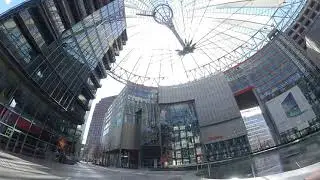 Empty Sony Center in Berlin during Corona lockdown