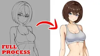 Drawing My OC Rin #3 | Anime Illustration Process