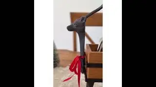 Cast Iron Reindeer Utensil Caddy with Wood Compartments | Christmas Kitchen Organizer